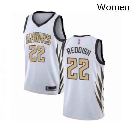 Womens Atlanta Hawks 22 Cam Reddish Swingman White Basketball Jersey City Edition